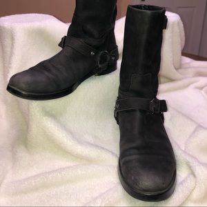 Key Te Black Leather Biker Boots Size EUROPE 40 US 9.5 Made In Italy